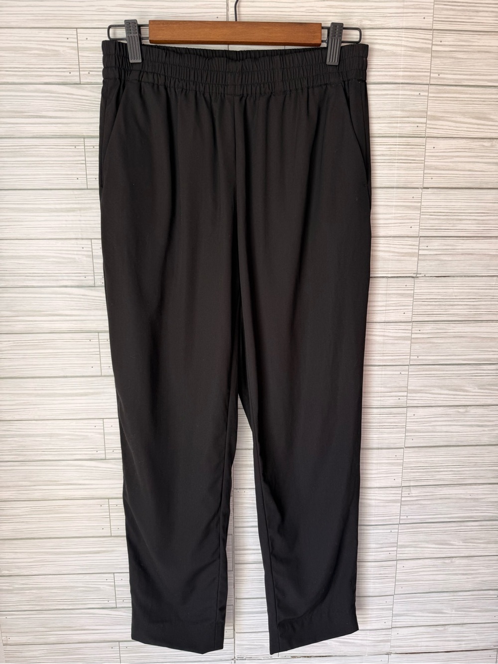 Everlane Black Elastic-Waist Straight-Leg Trousers